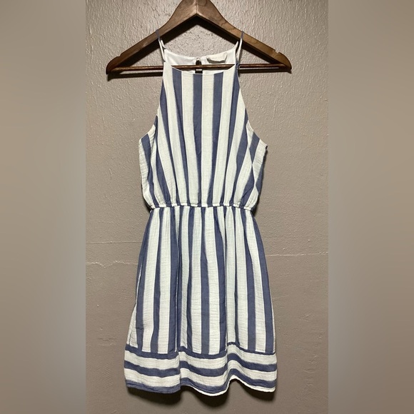 Altar'd State Blue and White Halter Mini Sundress - Picture 1 of 3